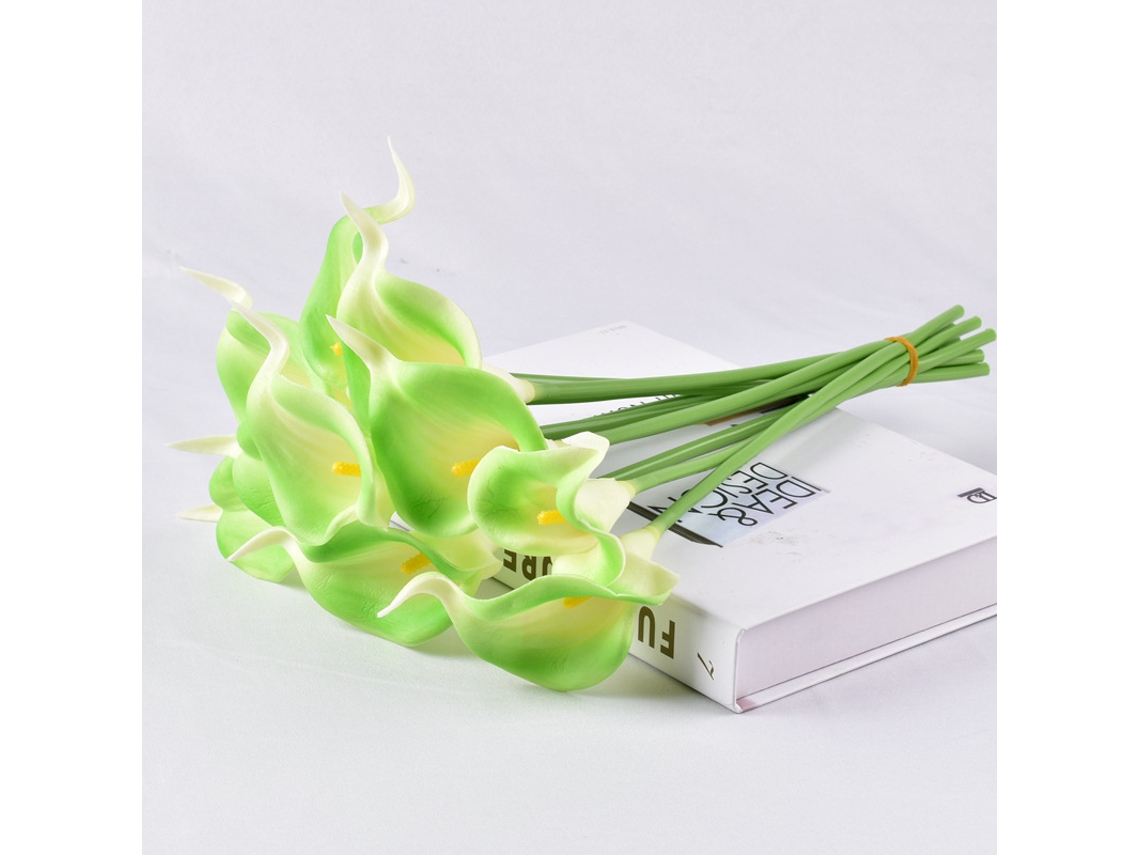 20 Buquês de Flores Artificiais Verdes com Toque Realista, em Seda Artificial BRILVIBERA