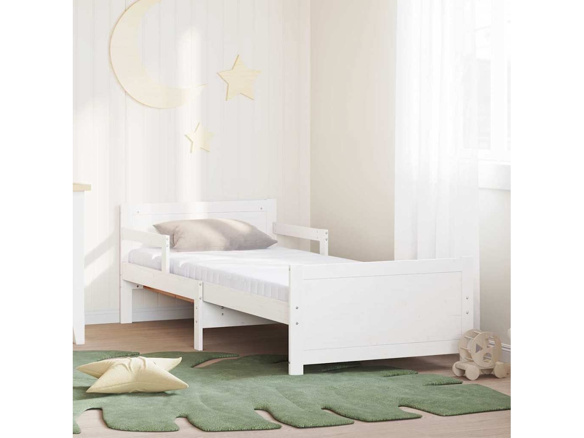 Vidaxl Estrutura de Cama com Colchão Extensível Branco 80 X 200 Cm