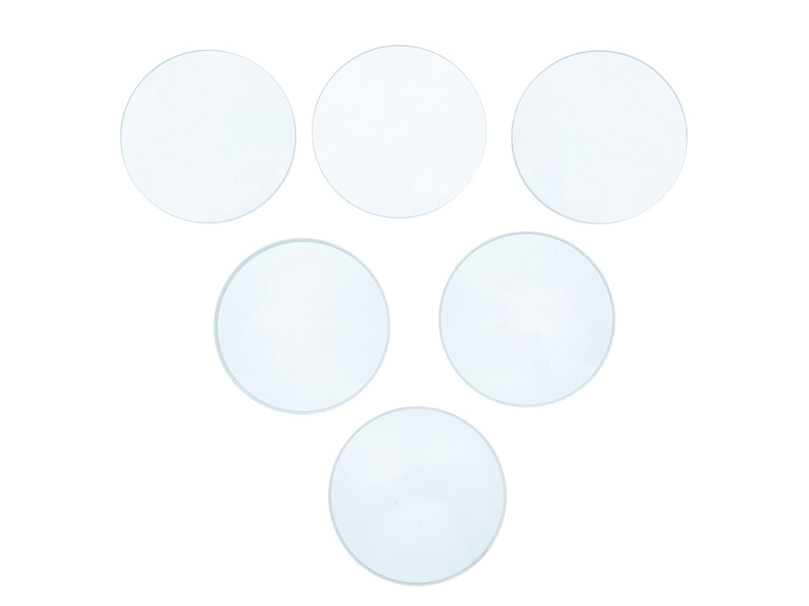 Conjunto De 6 Lentes Ópticas Bifocais, Com Diâmetros Convexos E Côncavos.