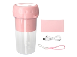 Caneca liquidificador de frutas portátil USB 300ml abs PS multifuncional rosa | S/MARCA