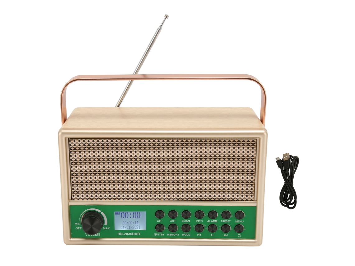Rádio Bluetooth de Madeira EOOCOO (rádio Dab/fm, Reprodução de Cartão Tf)