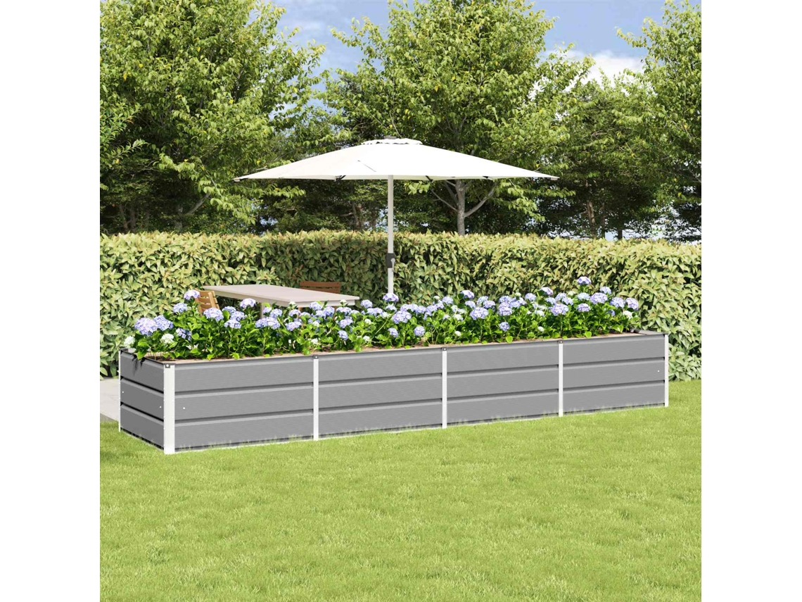 Vidaxl Floreira Cinzento-claro 320 X 80 X 45 Cm Aço