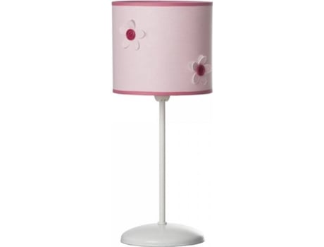 Candeeiro de Mesa  Boton (Rosa - E14 - Máx. 40W - Metal - Tecido)