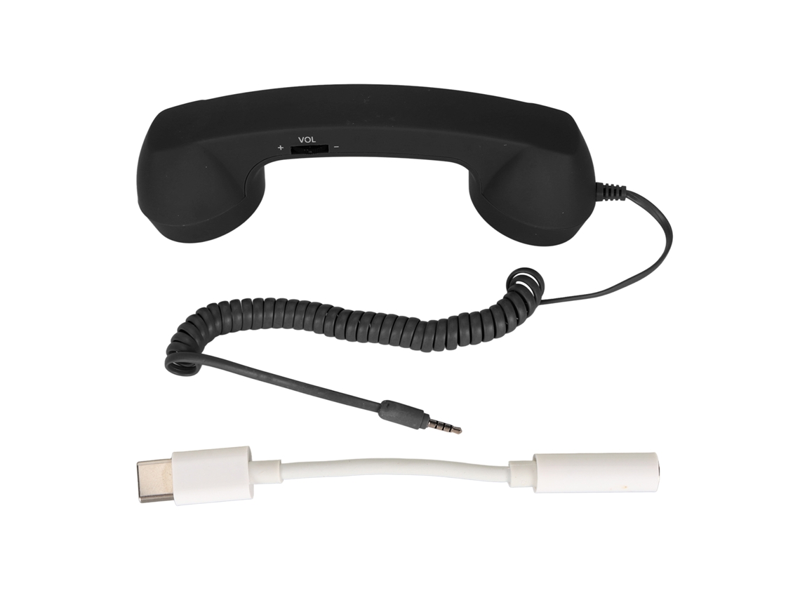 Telefone Retro Celular Com Conexão Usb C E Soquete 3.5mm, Preto Luz Dourada