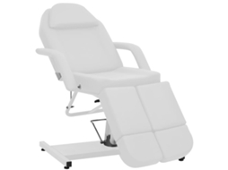 Vidaxl Cadeira De Esteticista Couro Artificial 180x62x78 Cm Branco