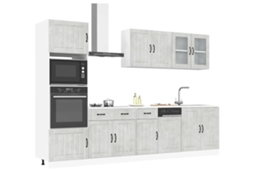 Vidaxl 7 Peças Armário De Cozinha Conjunto Lucca Cinzento Cimento