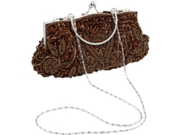 Clutch De Noite Bordada À Mão Em Tom Marrom Café, Bolsa Feminina Em Material Resistente Para Eventos.