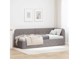 Vidaxl Estrutura De Cama De Canto Cinzento-acastanhado 80 X 200 Cm