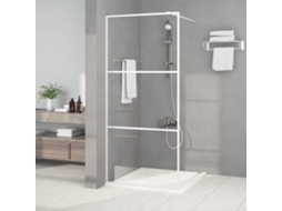 Vidaxl Divisória De Chuveiro 90x195 Cm Vidro Transparente Esg Branco