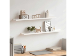 Vidaxl Unidade De Prateleiras Com Rebordo 2 Pcs 80x9x3 Cm Mdf Branco