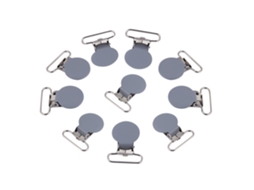 Prendedor Metal Redondo 25mm Cinza Diy