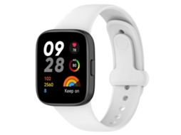 Bracelete de Smartwatch para Redmi Watch 3 de silicone com botão de unha (branca)