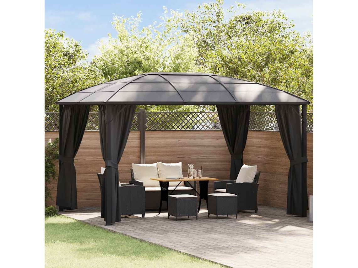 Vidaxl Gazebo Com Cortinas 400x300x265 Cm Antracite
