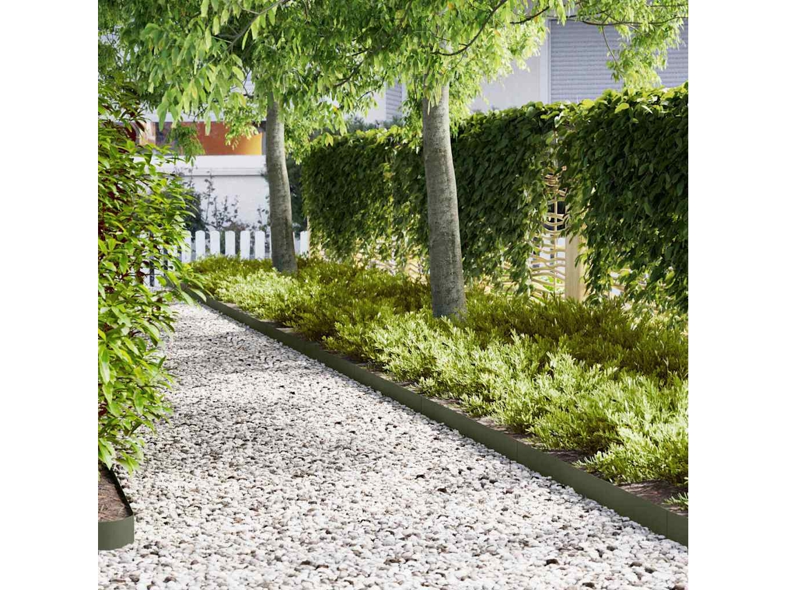Vidaxl Acabamento Para Gramado 30 Unid. 100 X 0,05 X 15 Cm Verde Oliva