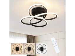 Nettlife Led Luz De Teto Hallway Preto Lâmpada De Corredor Design Moderno Regulável Com Controlo Remoto Cozinha 44 W