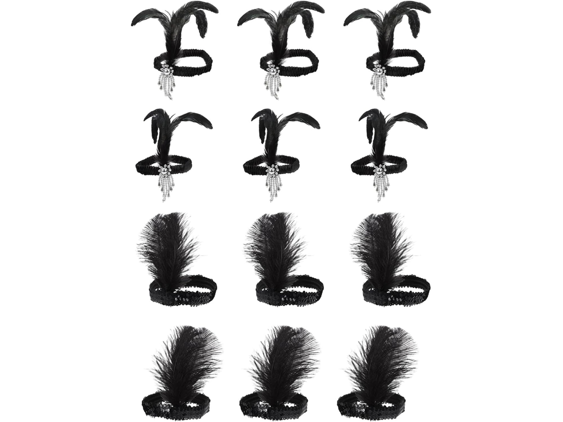 Bandeaux A Plumage E Sequins 12 peças Taille Unique Léger E Confortable para Garçon E Filles E