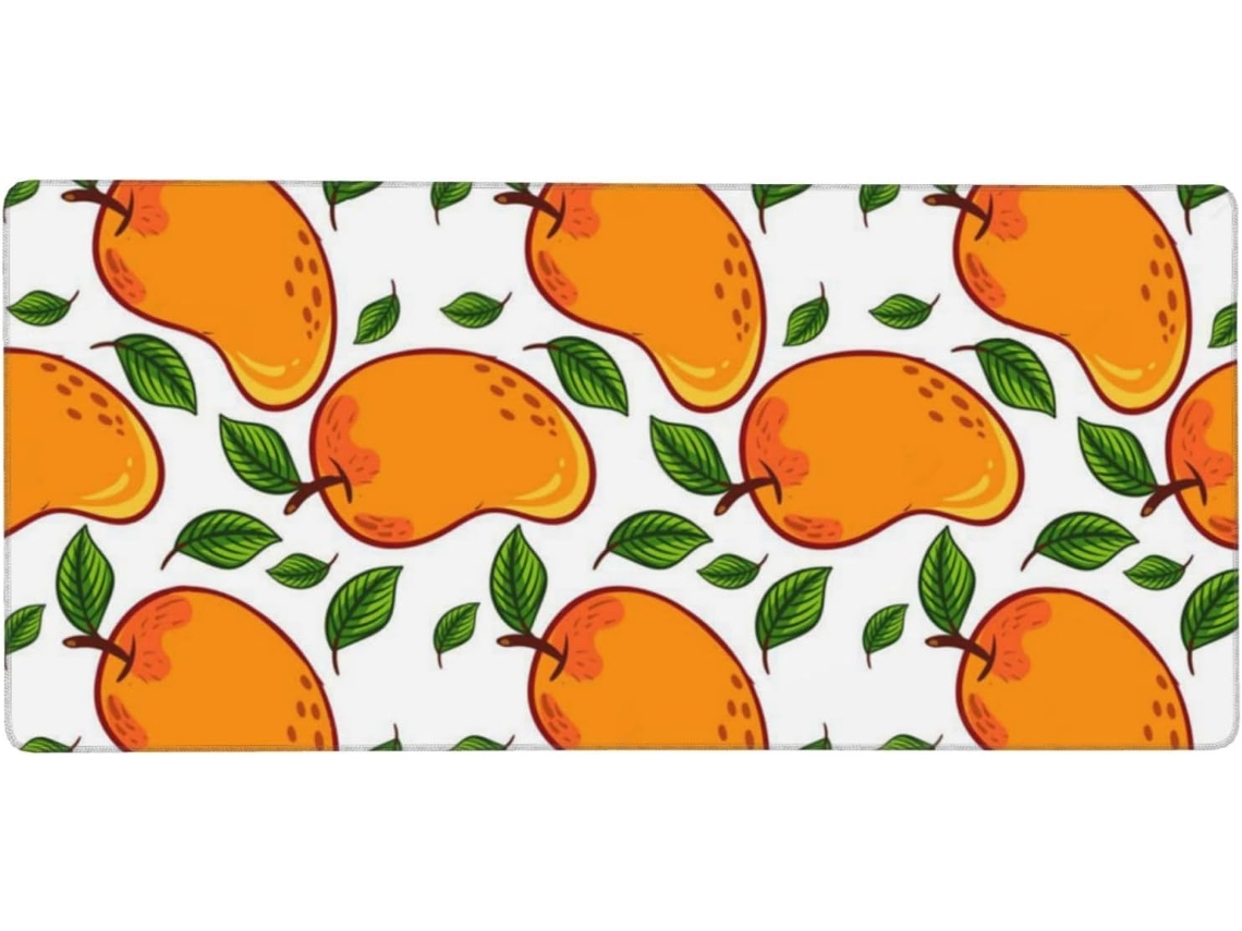Mousepad Grande para Computador com Estampa de Manga e Folhas, Base Borracha Antiderrapante, 40 X 90 Cm