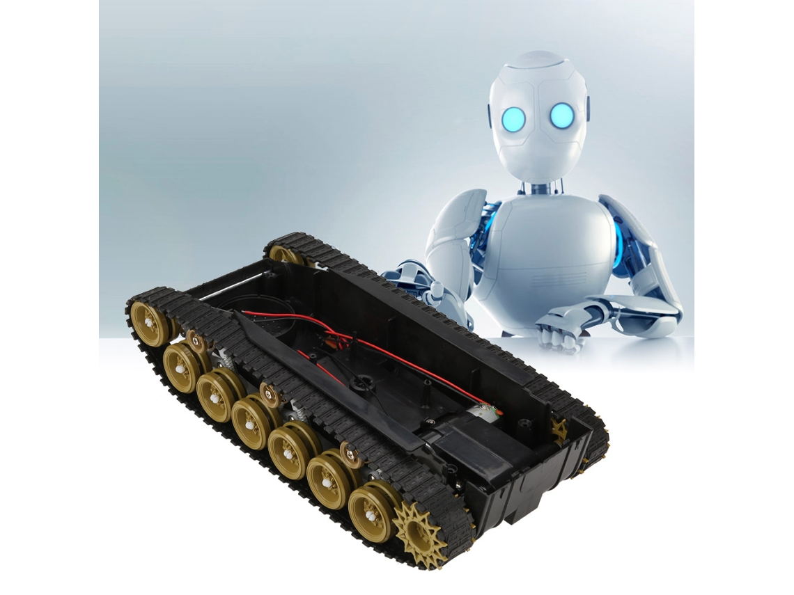 Kit de Chassis Robô Tanque Plástico Diy
