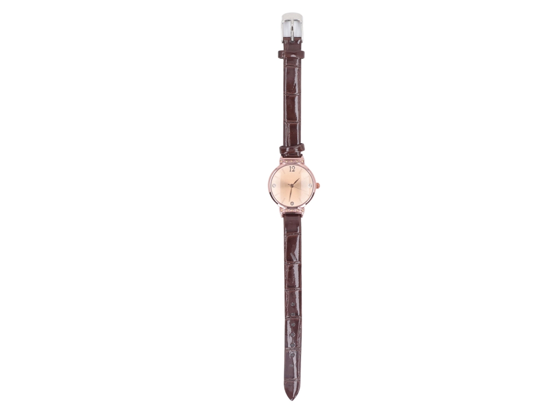 Relógio Feminino Minimalista De Couro Ultra Fino Casual Moda Analógico Quartzo Café