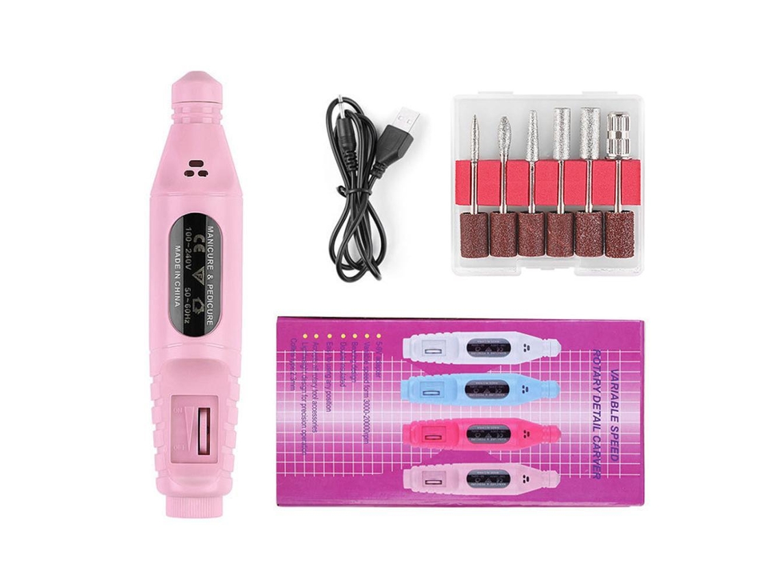 Kit De Lixadeira Elétrica Para Unhas Com Velocidade Ajustável Profissional Para Manicure E Pedicure