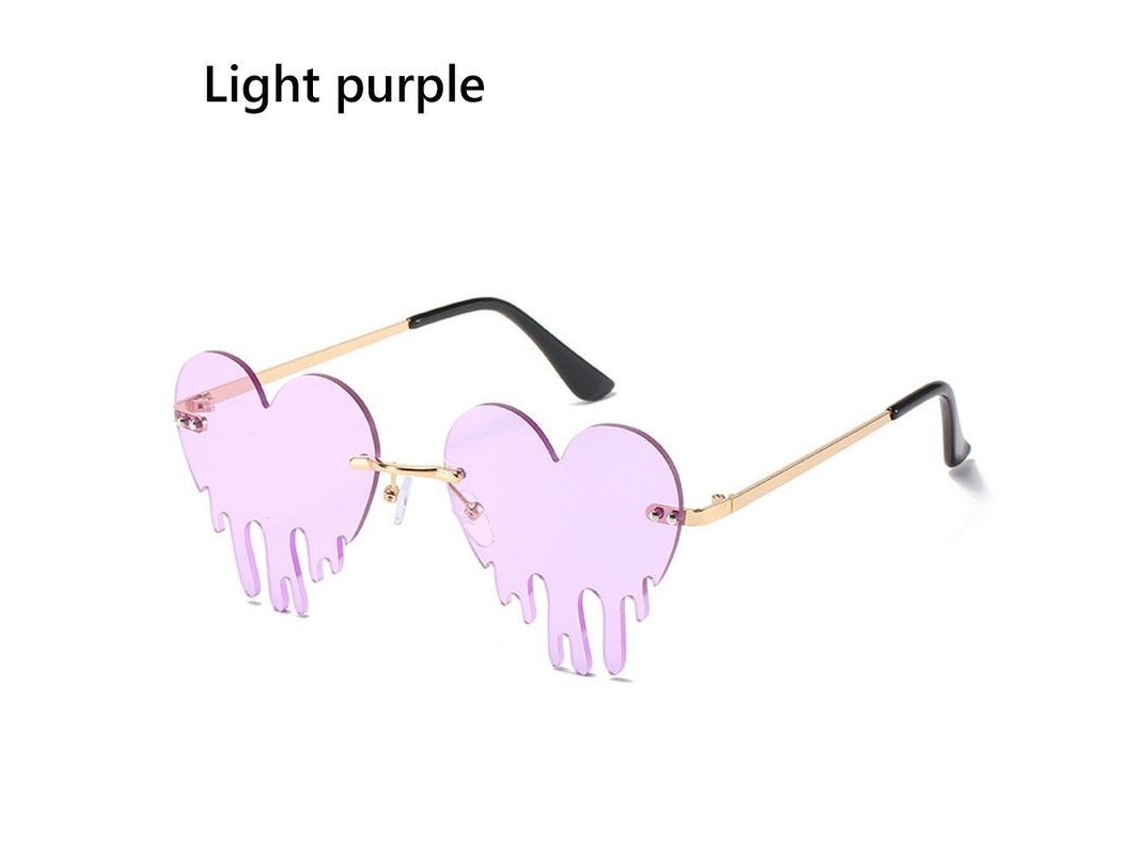 2026-gafas De Sol Retrô Sem Armação Nuvem Com Pingente De Diamante Uv400 Unissex Vintage Moda B-light Roxo