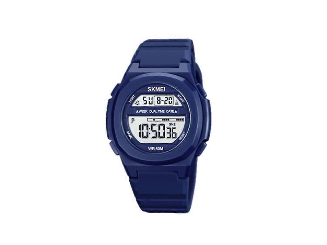 Relógio eletrônico Skmei 1821 com fivela de aço inoxidável e pulseira de silicone Hengrongshen