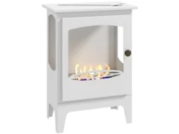 Lareira Bioetanol Aço E Aço Inoxidável Cor Branco 39x26x54 Cm Homcom