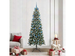 Vidaxl Árvore De Natal Artificial Verde 210 Cm Pvc, Plástico E Aço