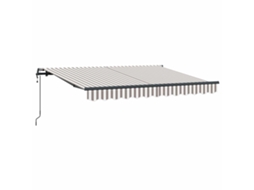 Vidaxl Toldo Retrátil Cinza Claro E Branco 450 × 300 Cm
