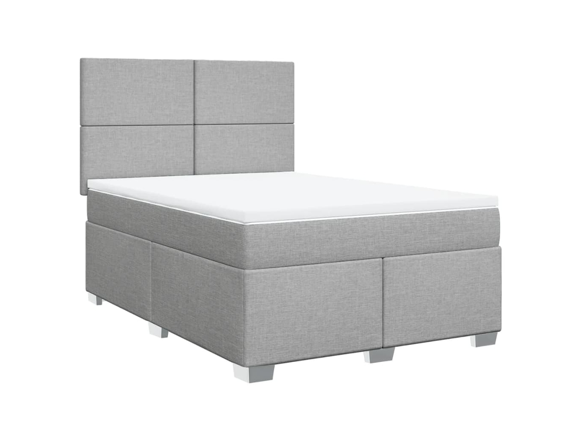 Box Spring Bed, Box Spring Beds Vidaxl Cinzeto Tecido (140 X 200 Cm)
