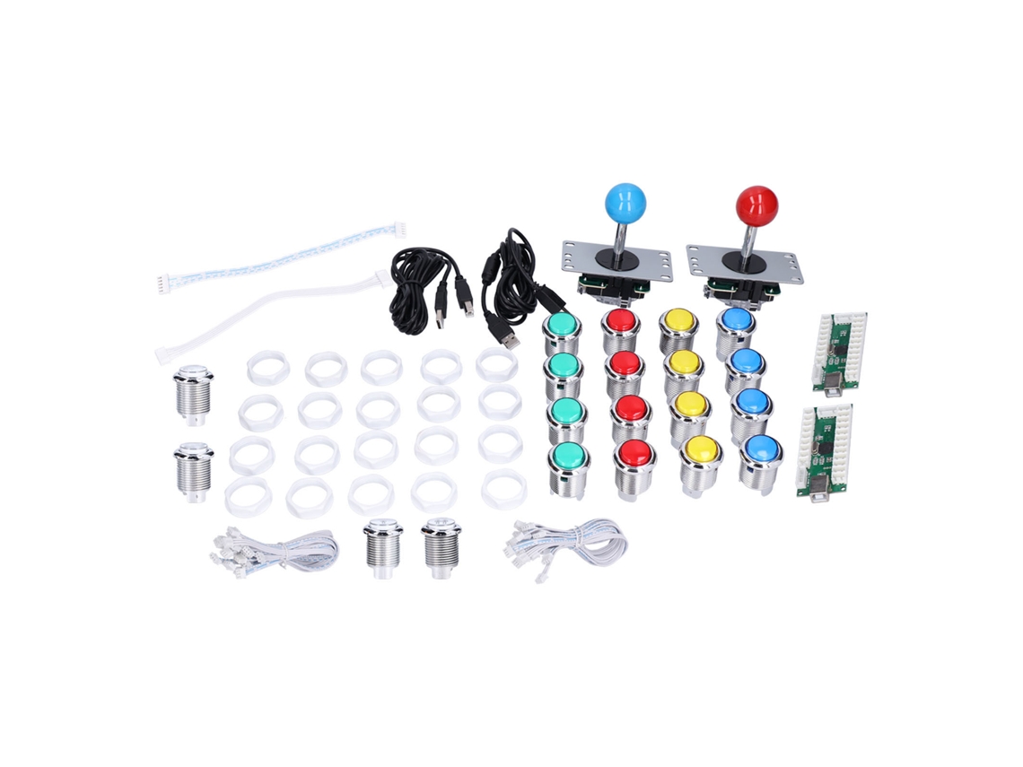 Kit Arcade Diy Com Joystick 8vias, Botões Led E Usb