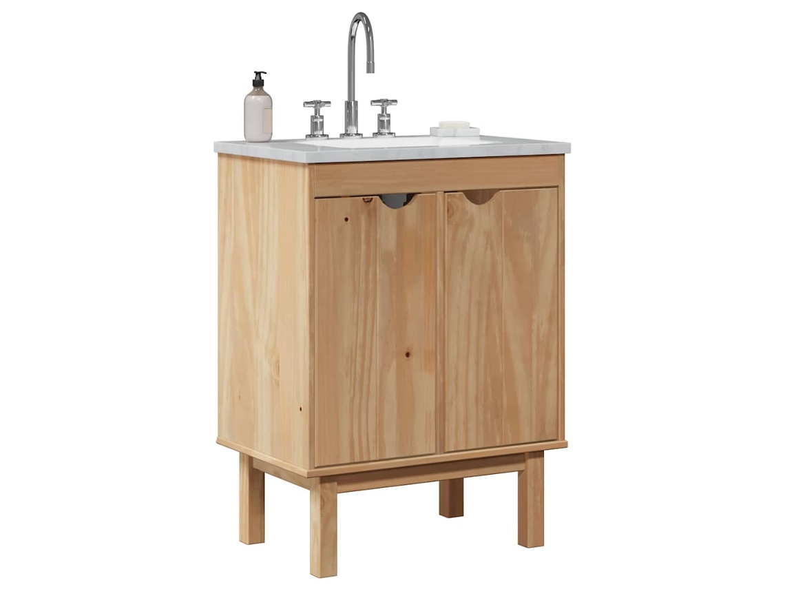 Vidaxl Armário De Lavatório P/ Wc Otta 59x40x80 Cm Pinho Maciço