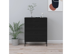 Vidaxl Cómoda/aparador Com Gavetas Aço 80x35x101,5 Cm Preto