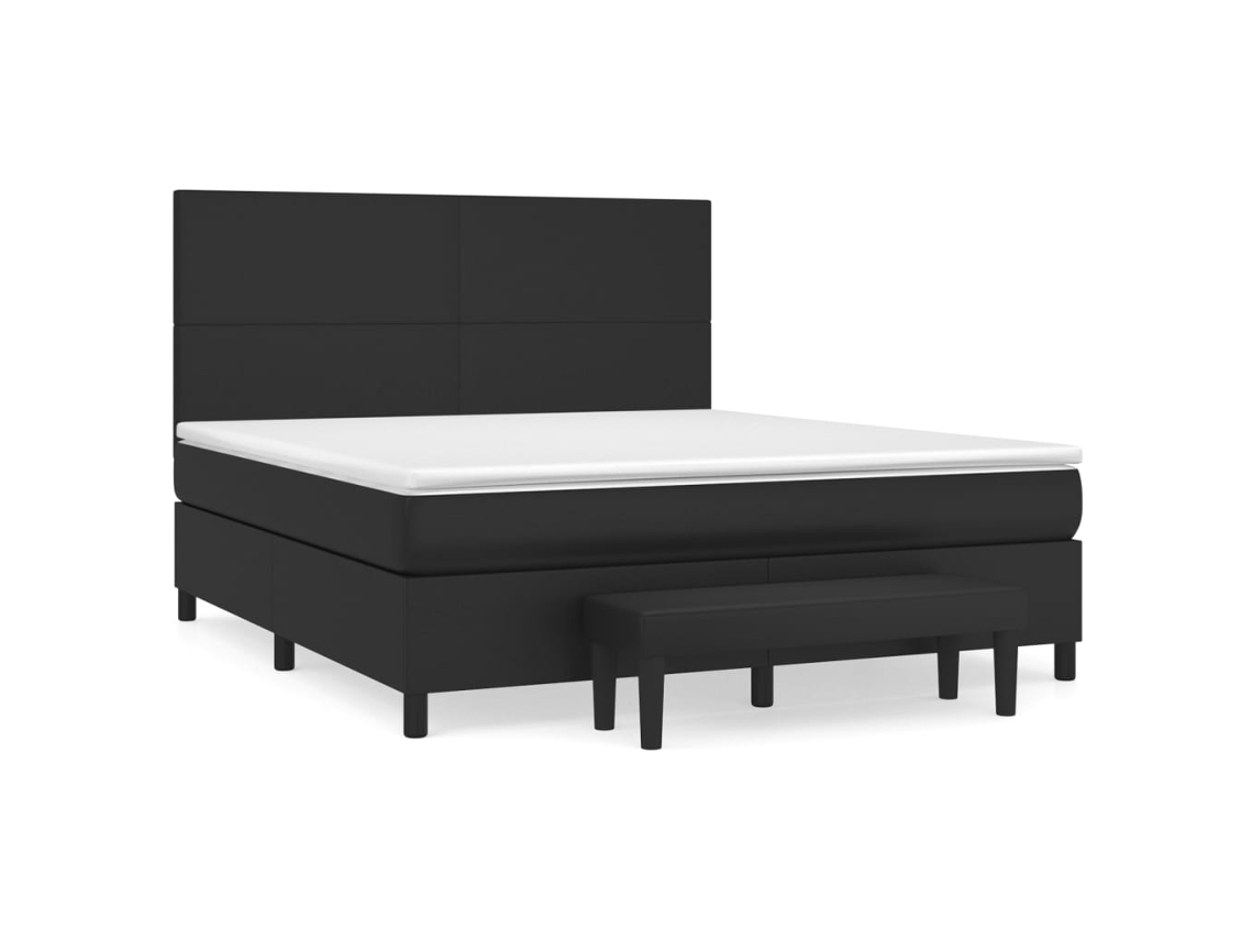Box Spring Bed, Box Spring Beds Vidaxl Preto Couro Artificial (180 X 200 Cm)