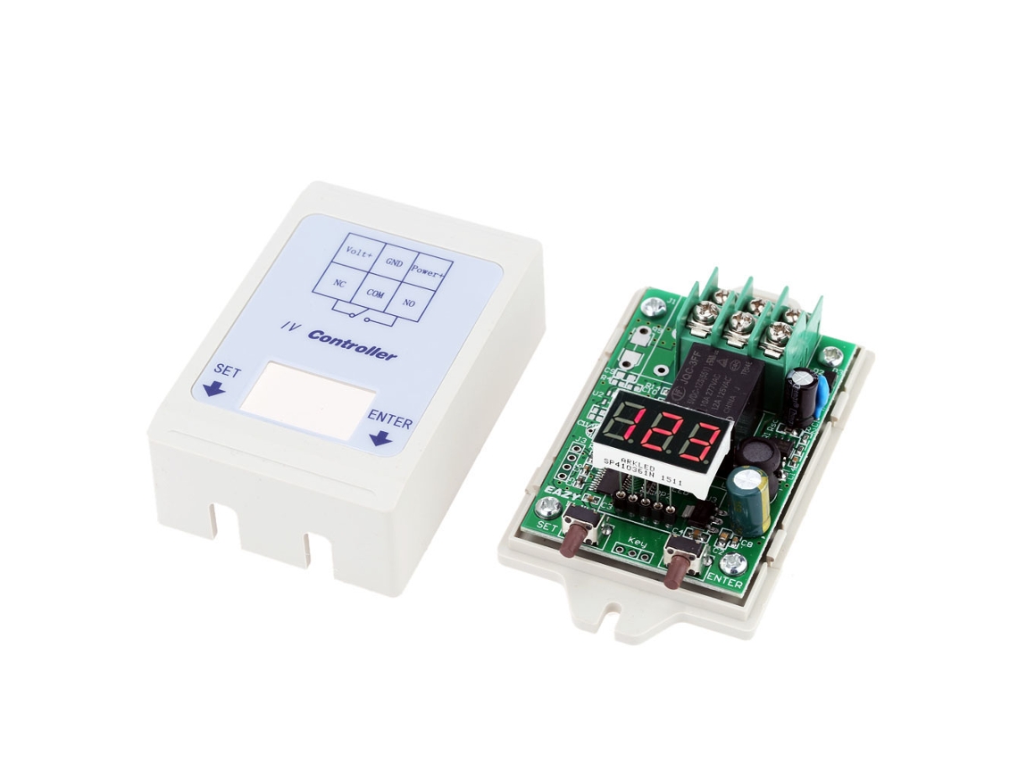 Módulo De Relé Timer Com Medidor De Tensão Digital Dc 12v 24v