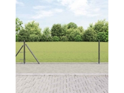 Vidaxl Cerca Hexagonal Com Base De Concreto 10 X 0,4 M Cinzento Malha
