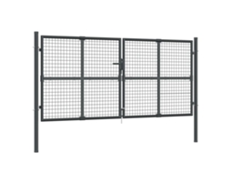 vidaXL Portão de rede para jardim 300x175 cm aço galvanizado antracite