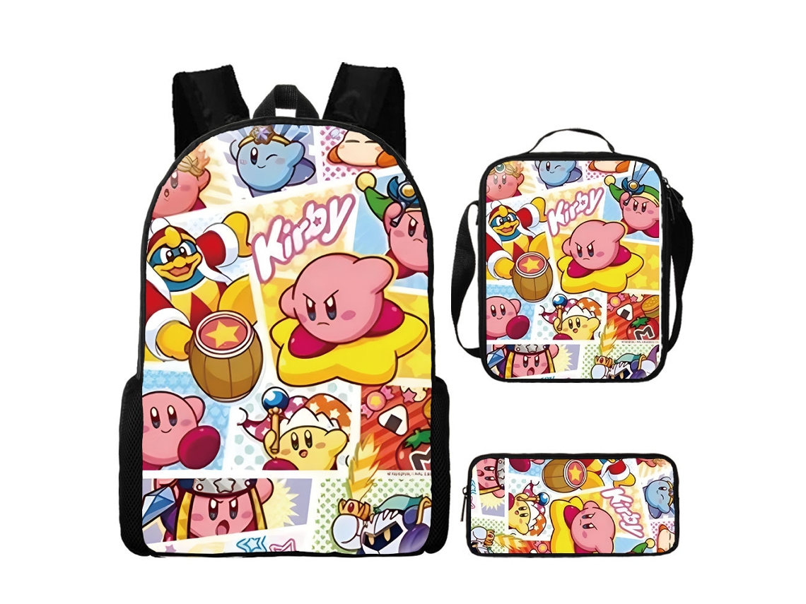 Conjunto De Mochila Infantil De Três Peças Com Estampa De Fada: Mochila + Mochila De Viagem Diagonal + Estojo, Modelo 21