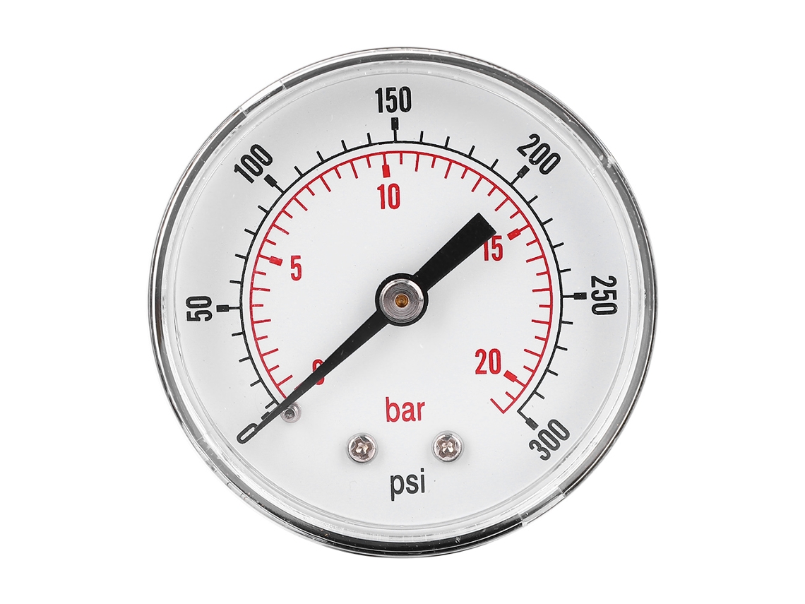 Manômetro De 50 Mm Para Ar, Água, Óleo E Gás, 0, 300 Psi(0, 20 Bar)