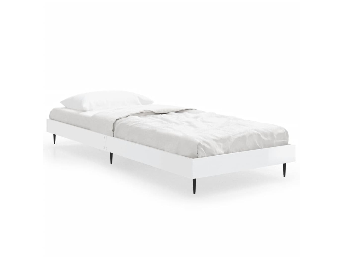 Bed Frame, Bed Frames Vidaxl Branco Madeira Processada (75 X 190 Cm)
