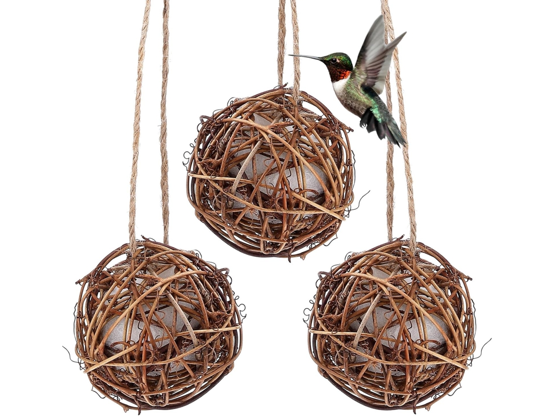 Kit com 3 Peças de Material para Ninho de Beija flor e Algodão Marrom. Promove o Cuidado Ético com as Aves e É para CHABERLU