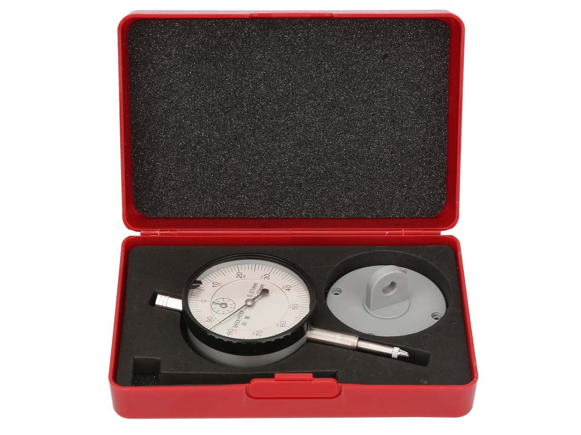 Indicador de teste com mostrador resistente a choques e caixa de alumínio, escala de 0 a 10 mm, ferramenta de medição de 0,01 mm.