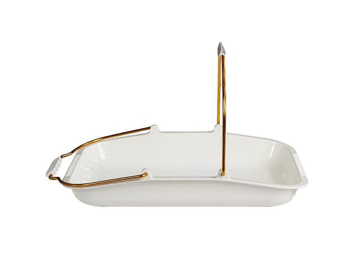 Conjunto De 2 Bandejas Para Servir Pão E Alimentos, Cor Branco, Formato Retangular, Para Frutas, Sobremesas, Lanches E Mesa De Cozinha