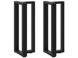 Vidaxl Pés De Mesa De Console Em Forma De T, 2 Peças, Preto, 38x25x(72-73) Cm, Aço