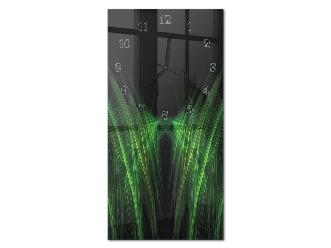 Relógio De Parede De Vidro Verde Espelharte (30x60 Cm)