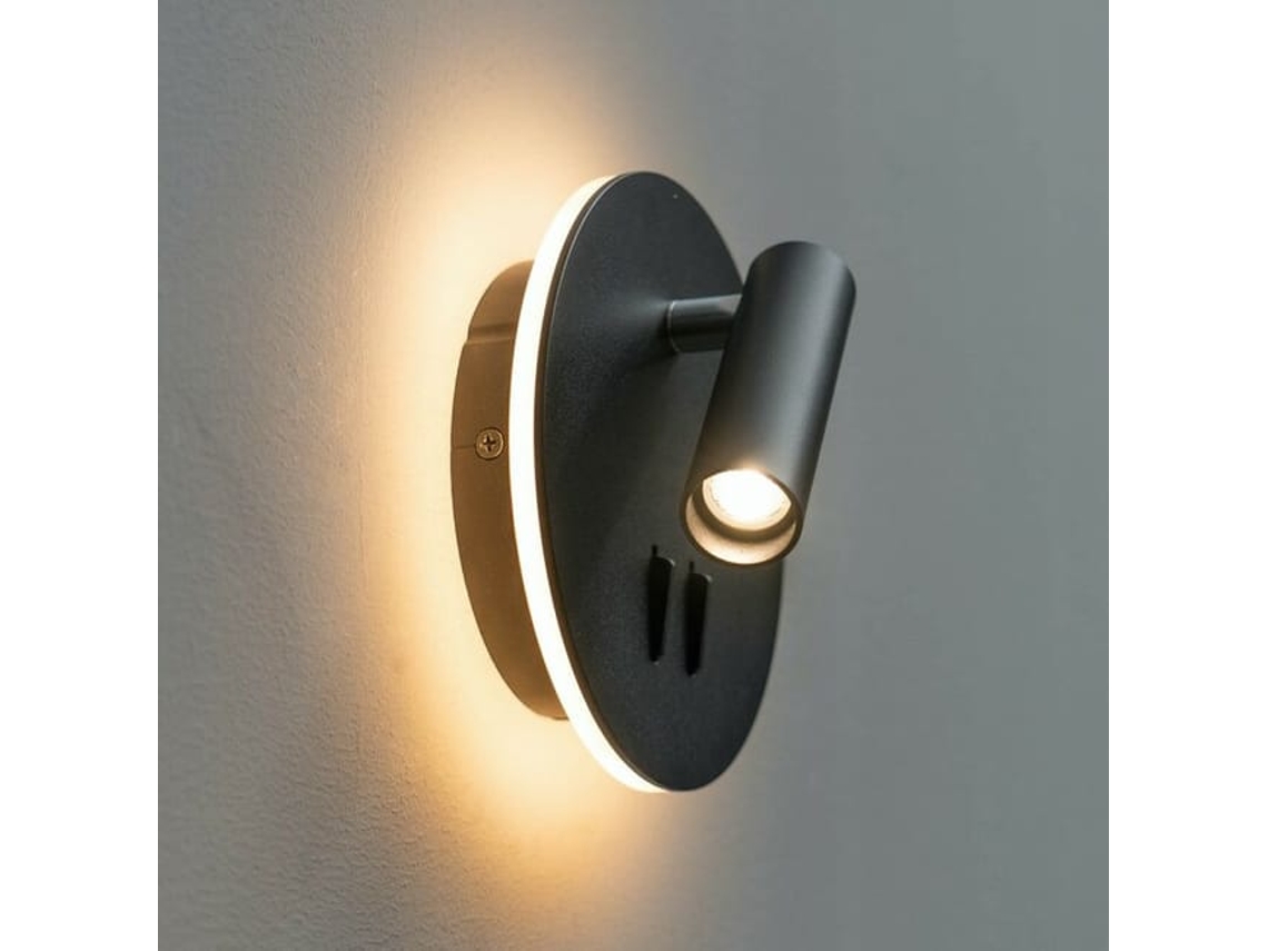 Candeeiro De Leitura Led Duplo Preto Com Interruptor
