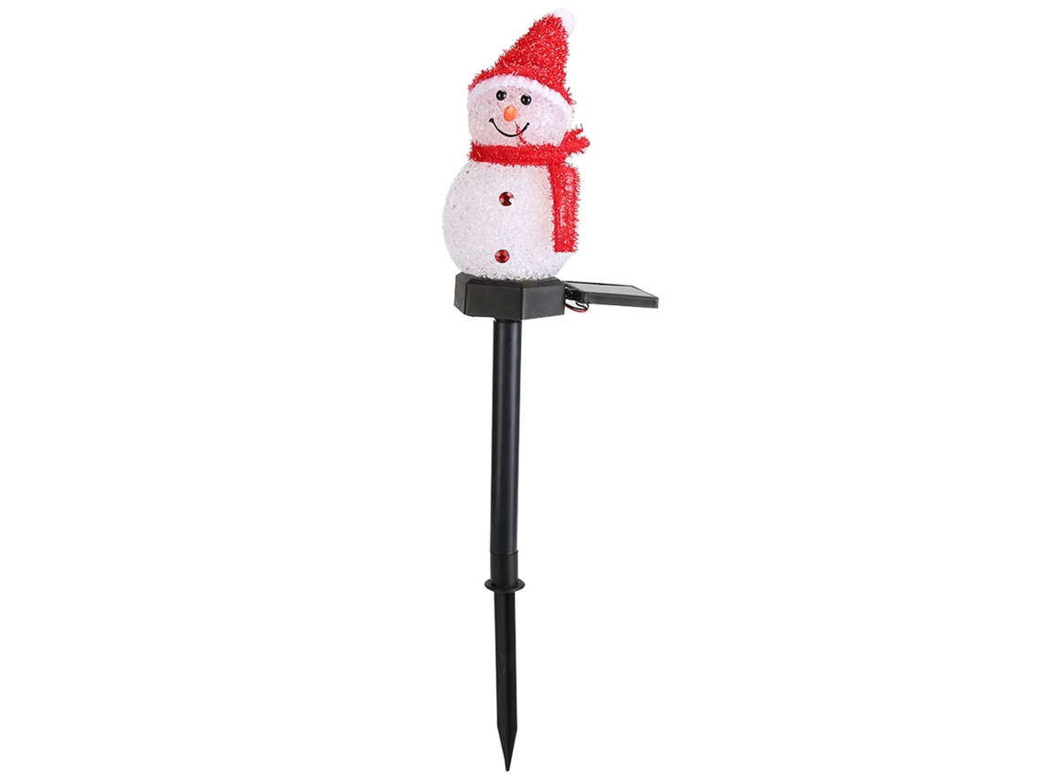 Lâmpada de jardim solar boneco de neve natal LED à prova d'água decorativa pátio | S/MARCA
