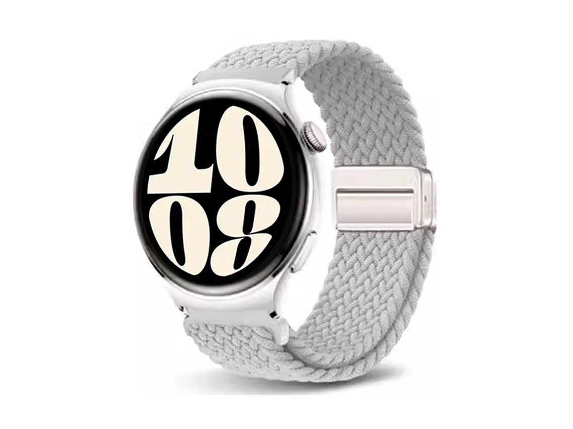 Pulseira GT6 em Nylon Trançado com Data Magnética, Compatível com Huawei Watch 5, Samsung Galaxy Watch 7, Xiaomi S4