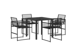Maison Exclusive - Conjunto De Jantar Para Jardim 5 Pcs Preto Vime Pe