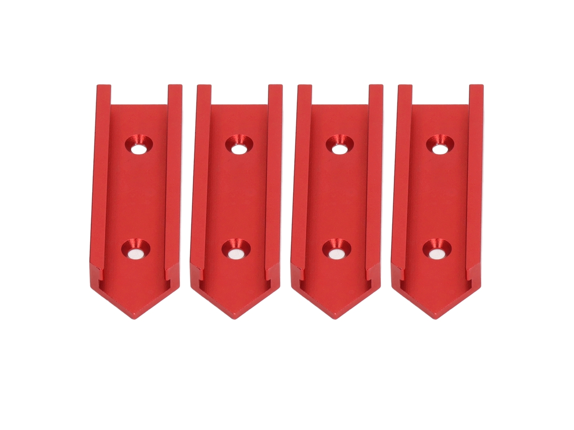 4 Peças Conector De Riel Em Forma De T De Liga De Alumínio, 100mm De Comprimento, 30mm De Largura, Universal Para Carpintaria, Vermelho